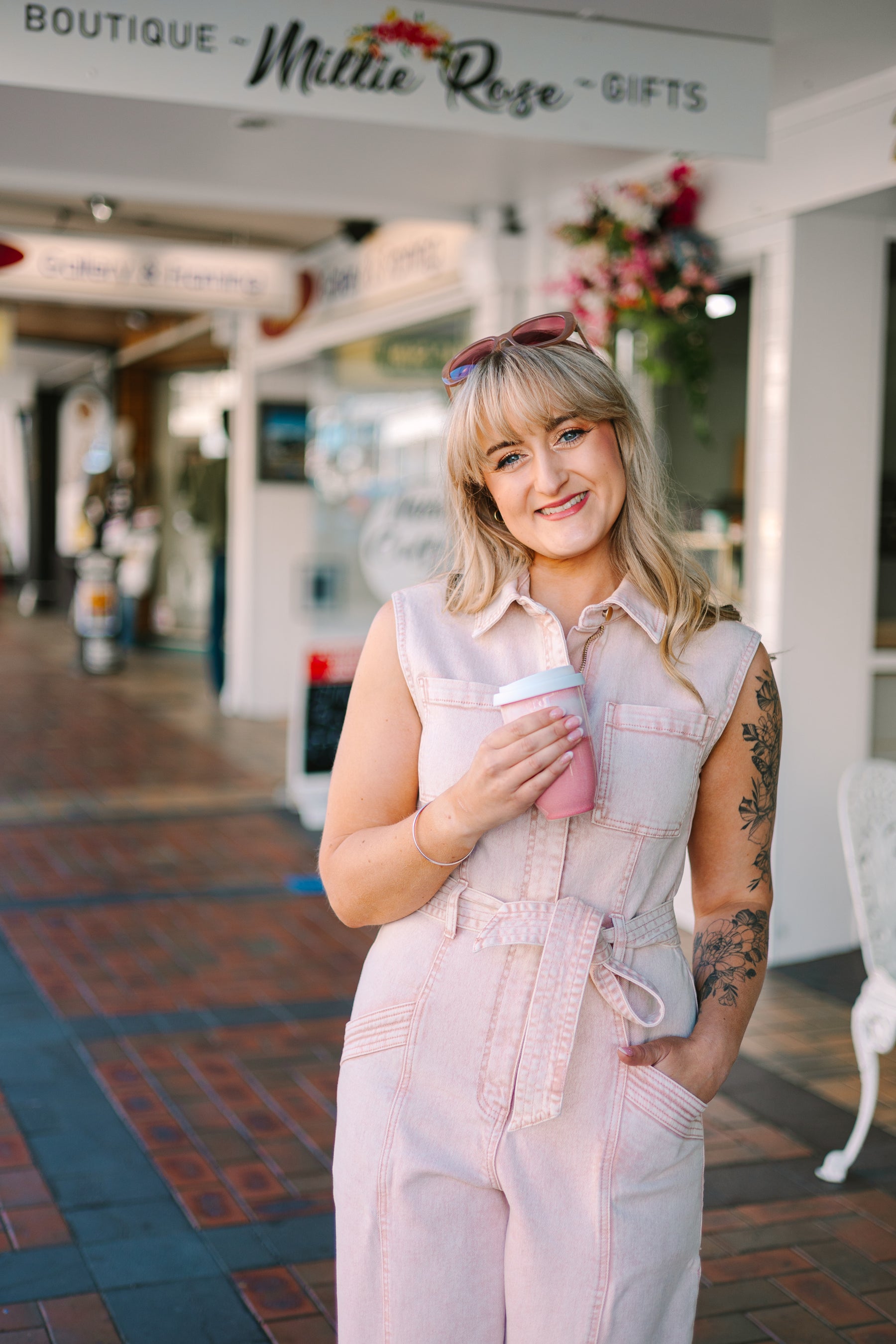 DAHLIA DENIM PANEL JUMPSUIT
