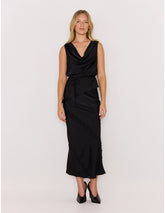 Momento Cowl Neck Top - Black
