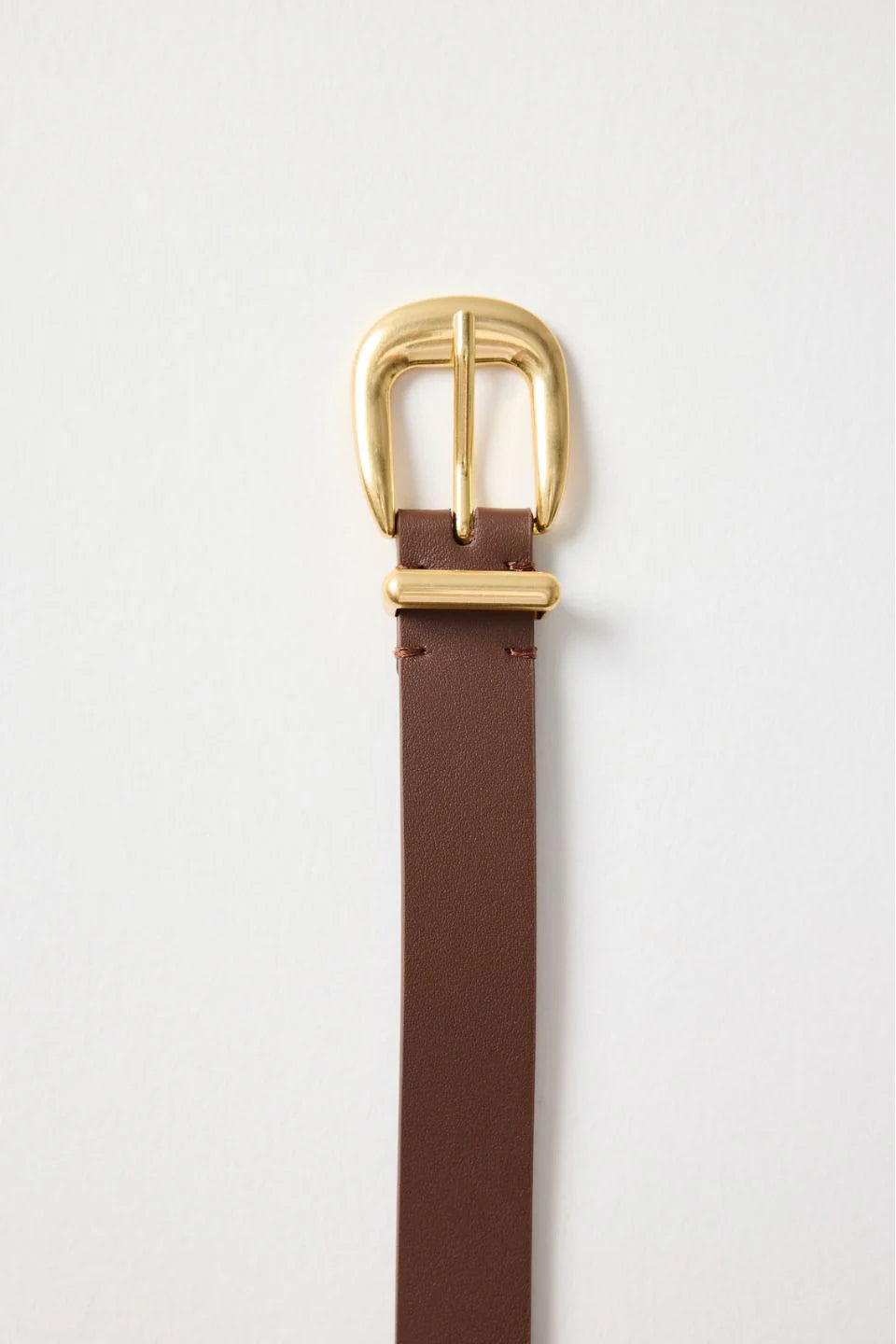 Brown Gold Buckle Leather Belt