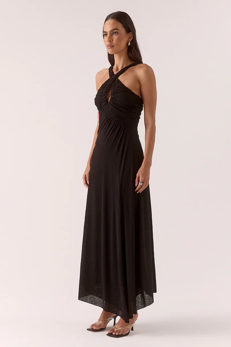 ALORA MIDI DRESS - BLACK