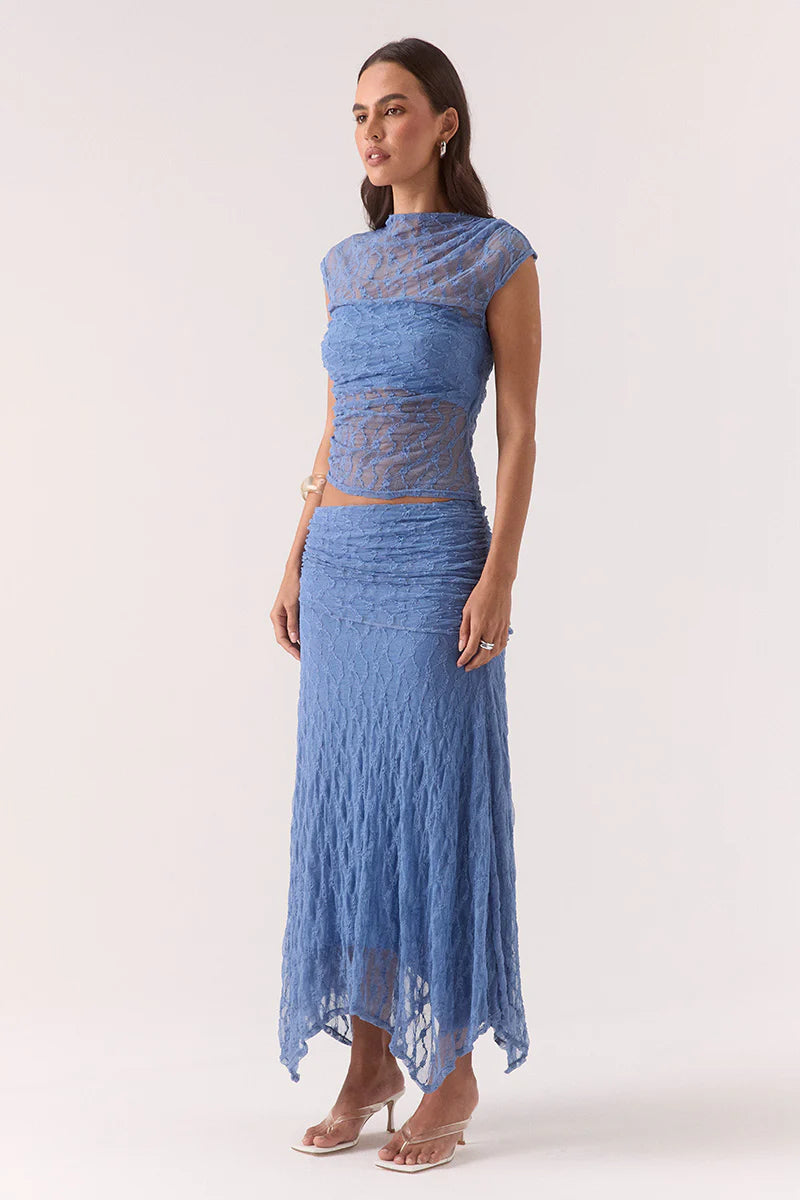 LOWRI TOP - SLATE BLUE
