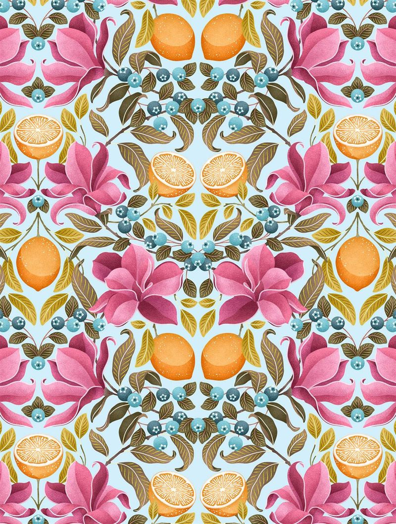 Catherine Marion - Lemons & Magnolia - Tea Towel
