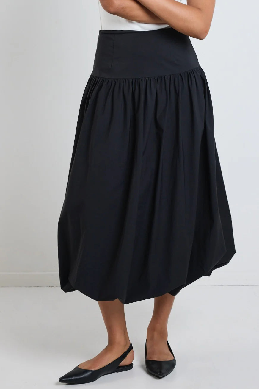 Intensity Black Bubble Midi Skirt