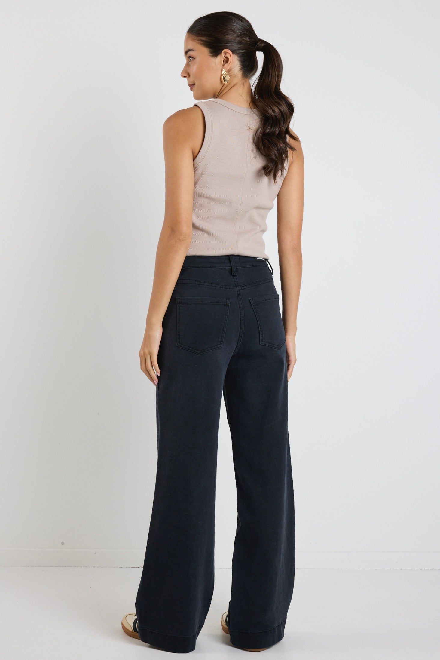 Zoey Black High Rise Wide Leg Jean