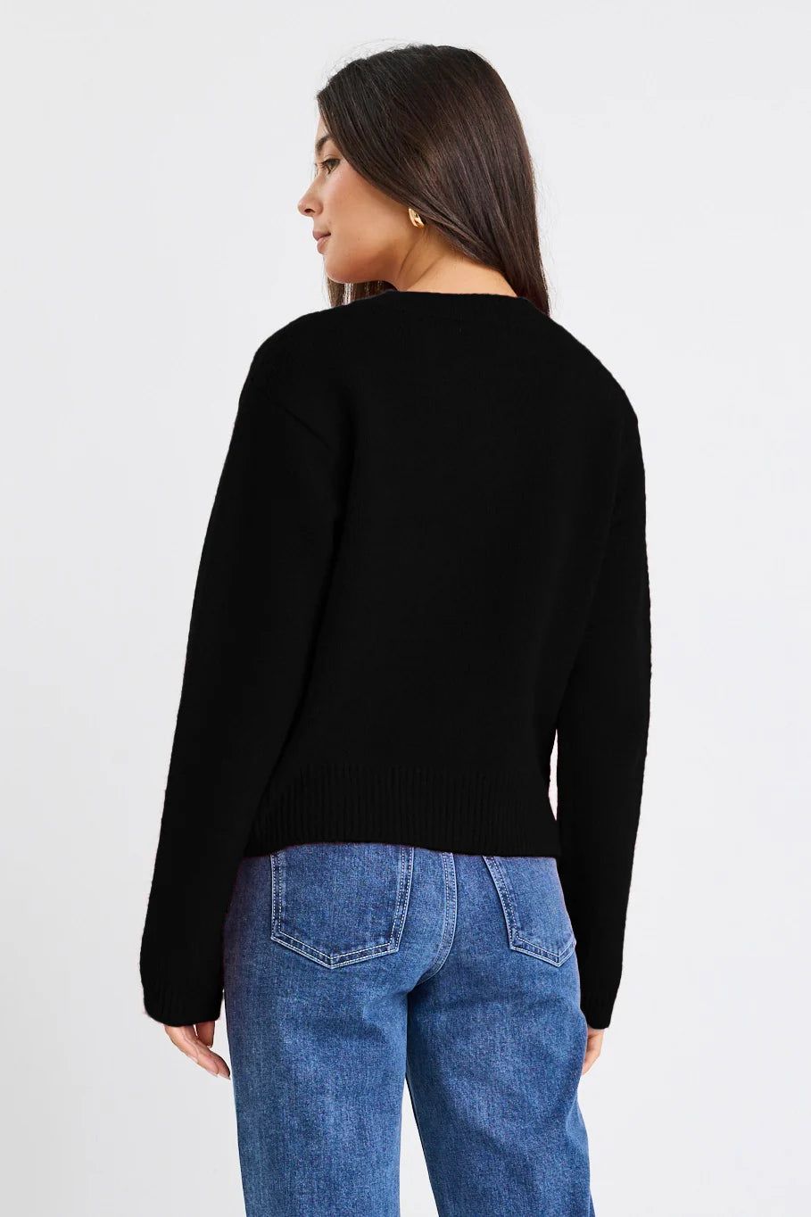 Imprint Black Soft Knit Crewneck Cardigan