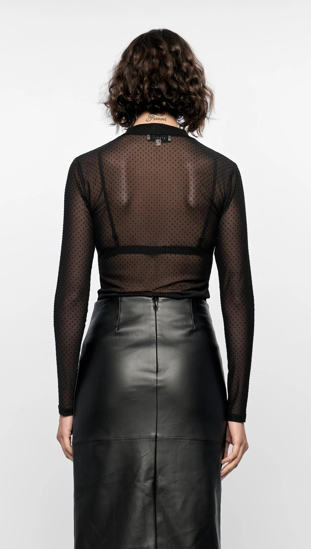 Kaia Spot Mesh Top