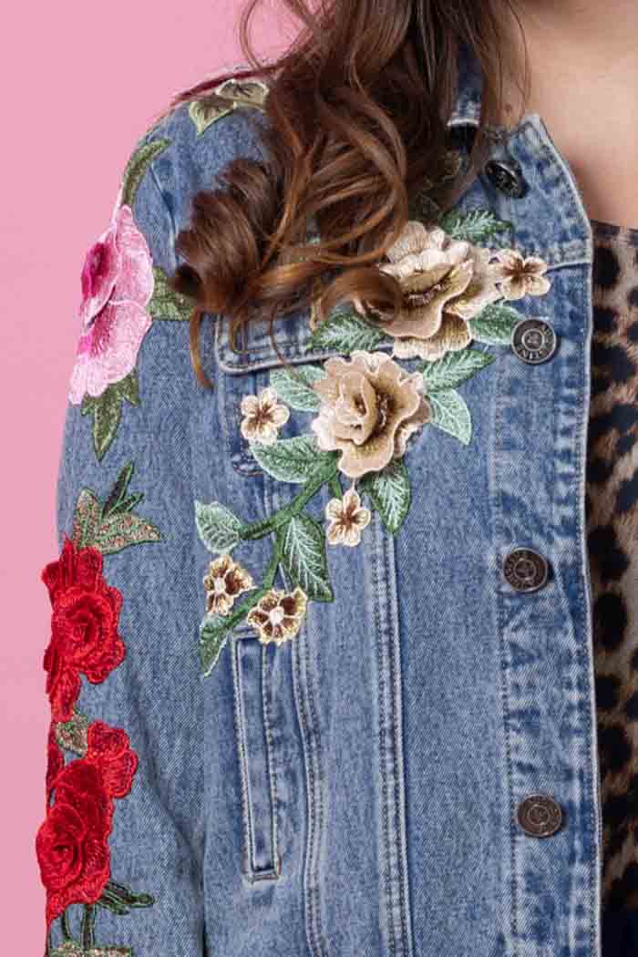 MADDISON BLUE DENIM JACKET ROSE
