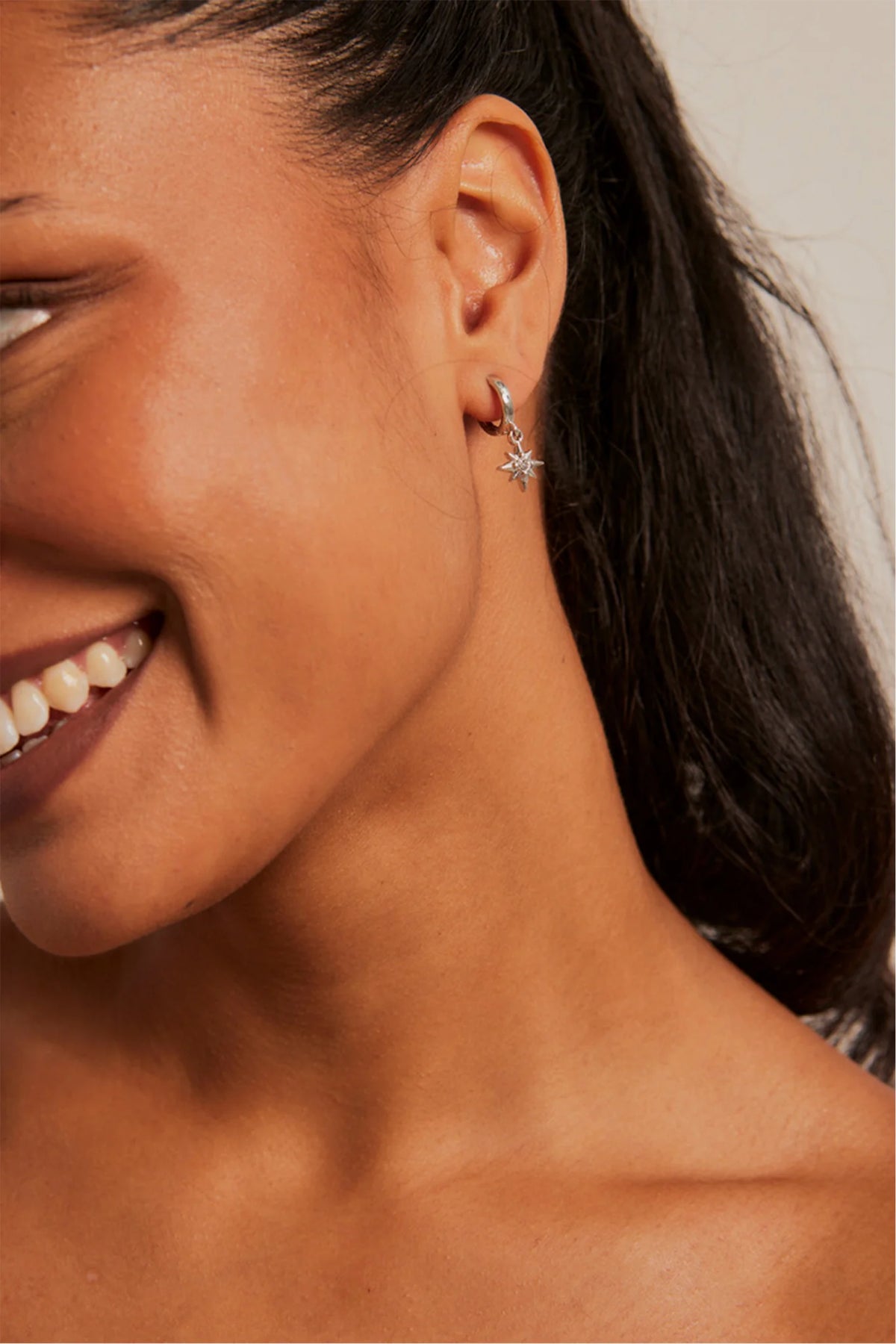 Stardust Pendant Rhodium Huggie Earrings Regular Price