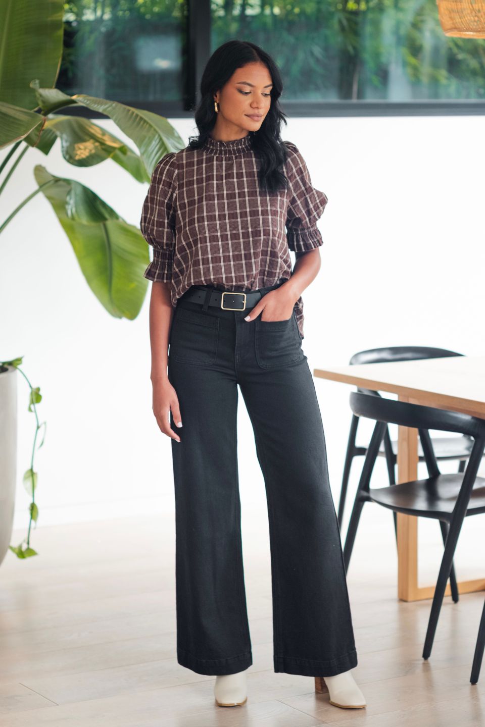 Zoey Black High Rise Wide Leg Jean