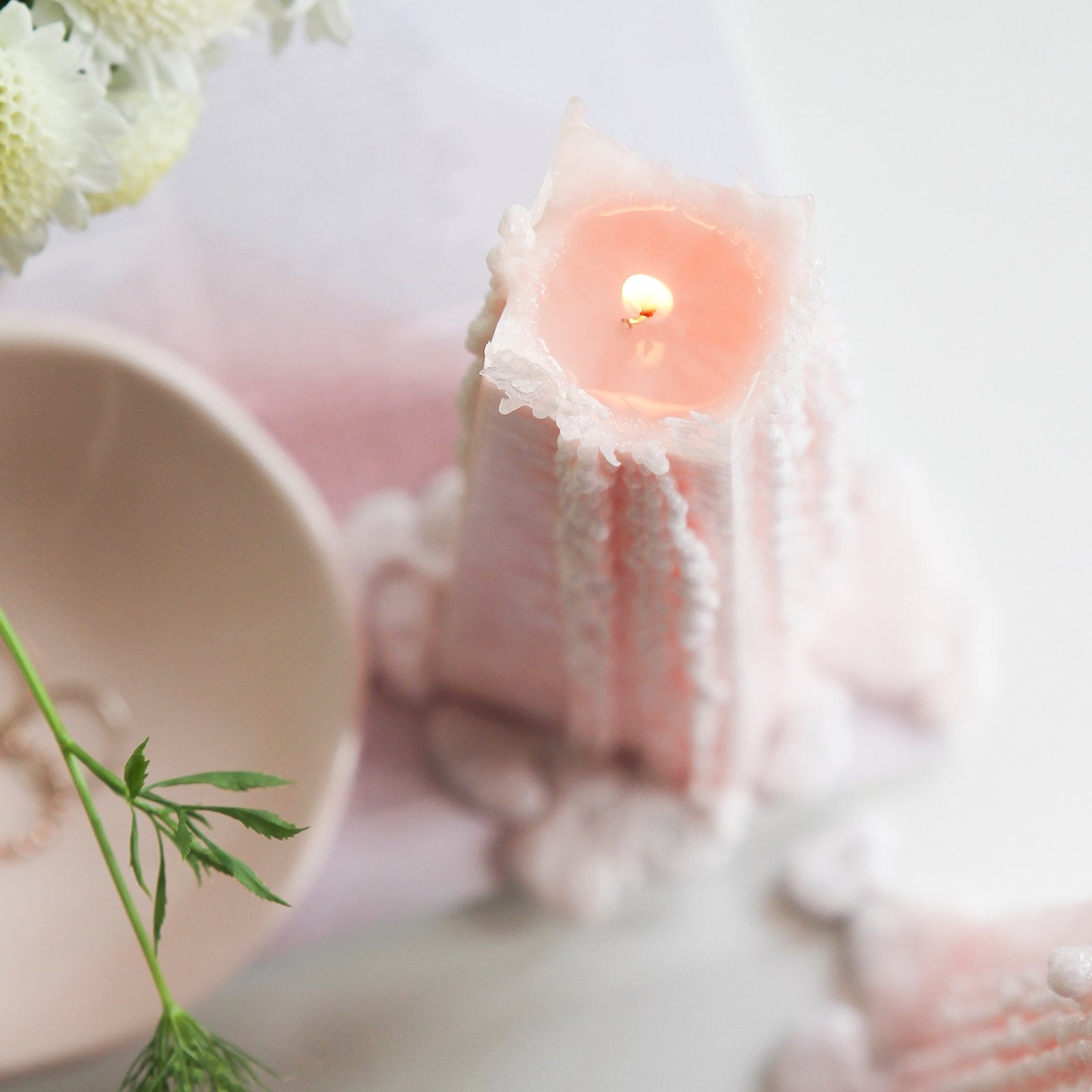 Icicle Candles- Peony Rose