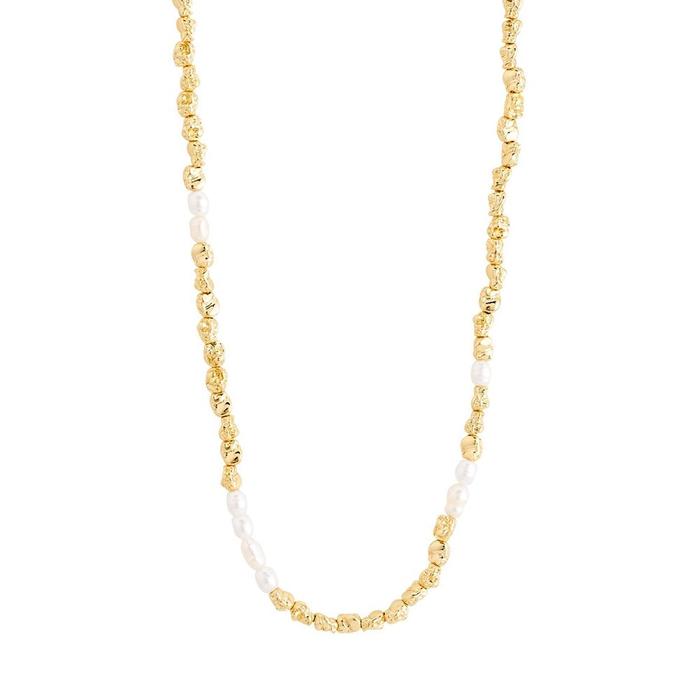 Pilgrim - Tide Recycled Necklace - Gold Plated - White