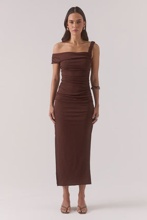 RUA ASYM DRESS - GANACHE