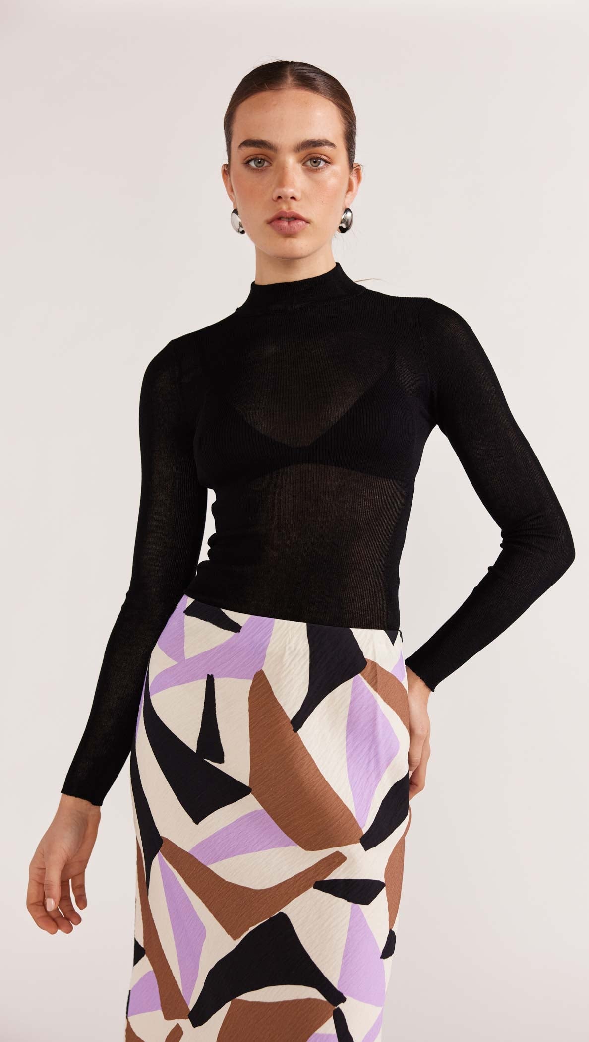 Staple The Label - The Muse Sheer Knit top
