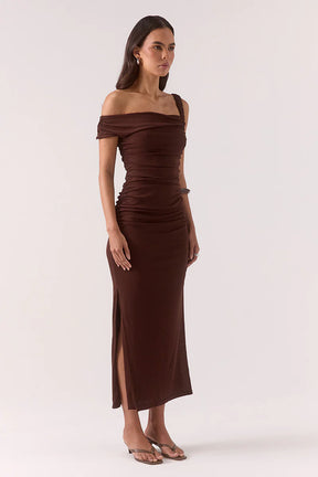 RUA ASYM DRESS - GANACHE