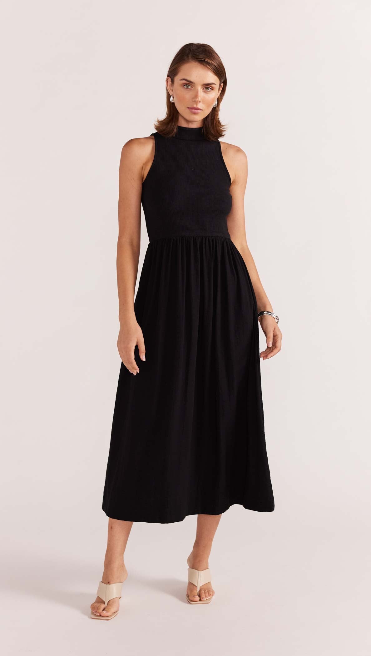 Eva High Neck Midi Dress