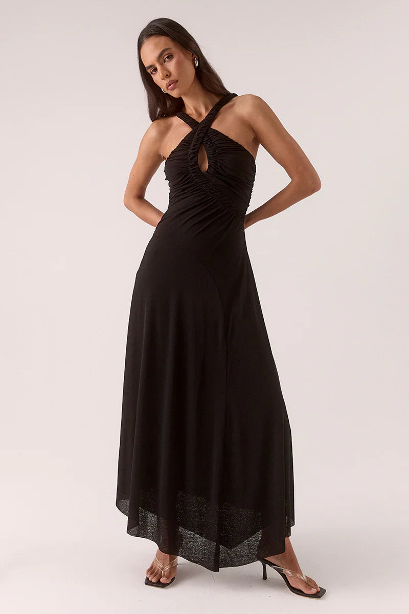 ALORA MIDI DRESS - BLACK