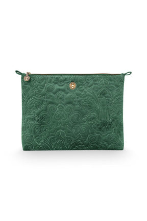 Cosmetic Pouch Large Quiltey Days Green