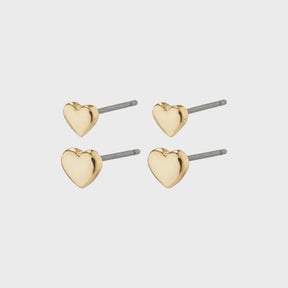 Pilgrim- AFRODITTE heart earrings 2-in-1 set