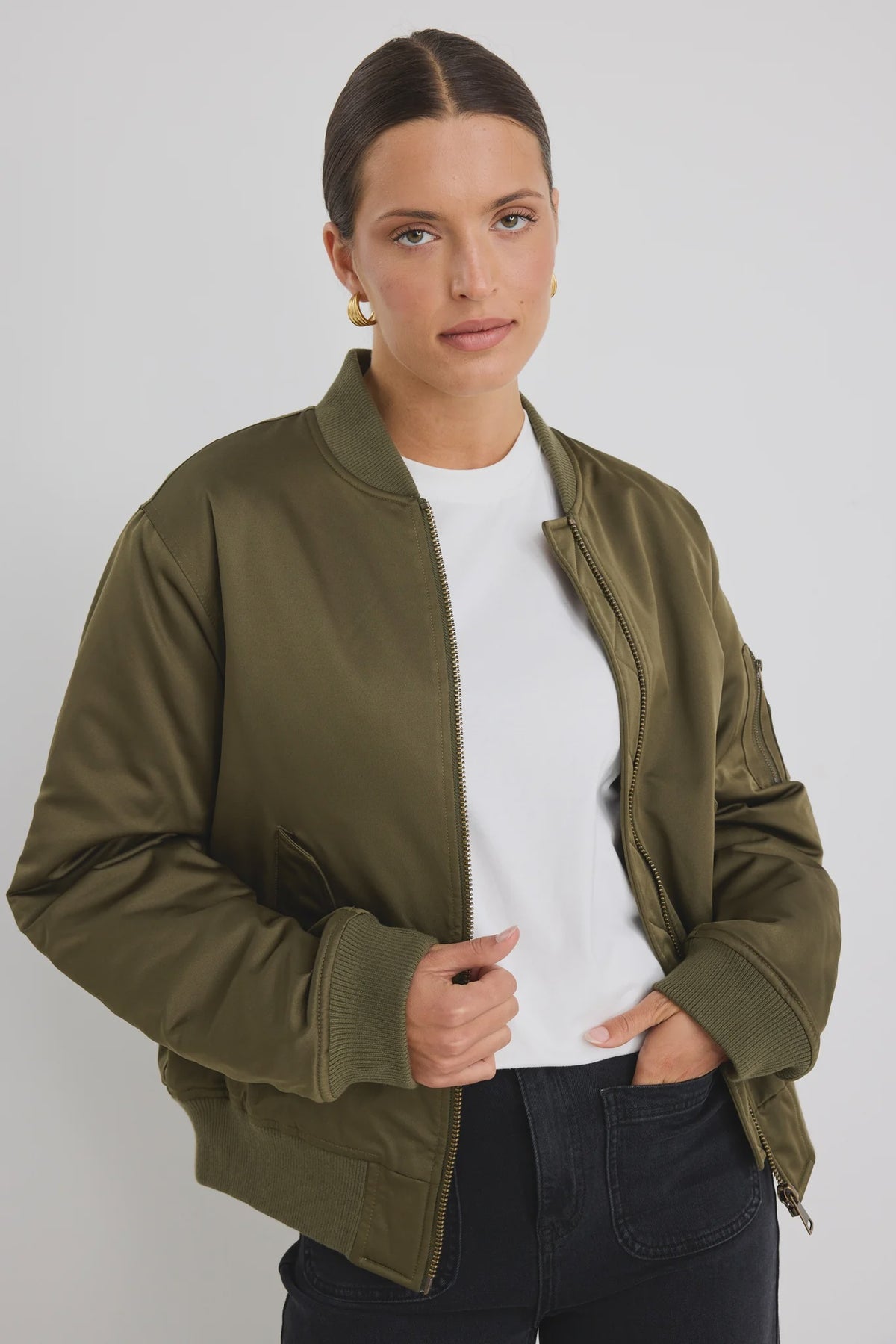 Aviation Khaki MA1 Bomber Jacket