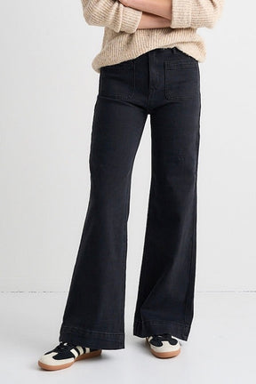 Zoey Black High Rise Wide Leg Jean