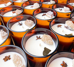 Opal & Sage -Citrine Crystal Candle