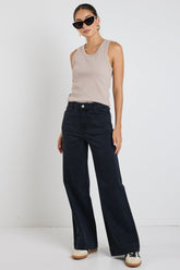 Zoey Black High Rise Wide Leg Jean