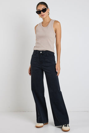 Zoey Black High Rise Wide Leg Jean