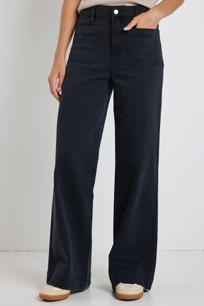 Zoey Black High Rise Wide Leg Jean