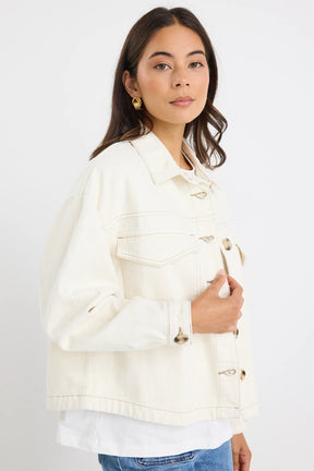 Echo Ecru Patch Pocket Denim jacket