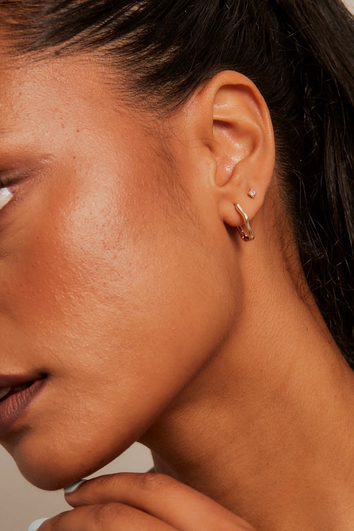 Huggie Stud 4 Sets Gold Earrings