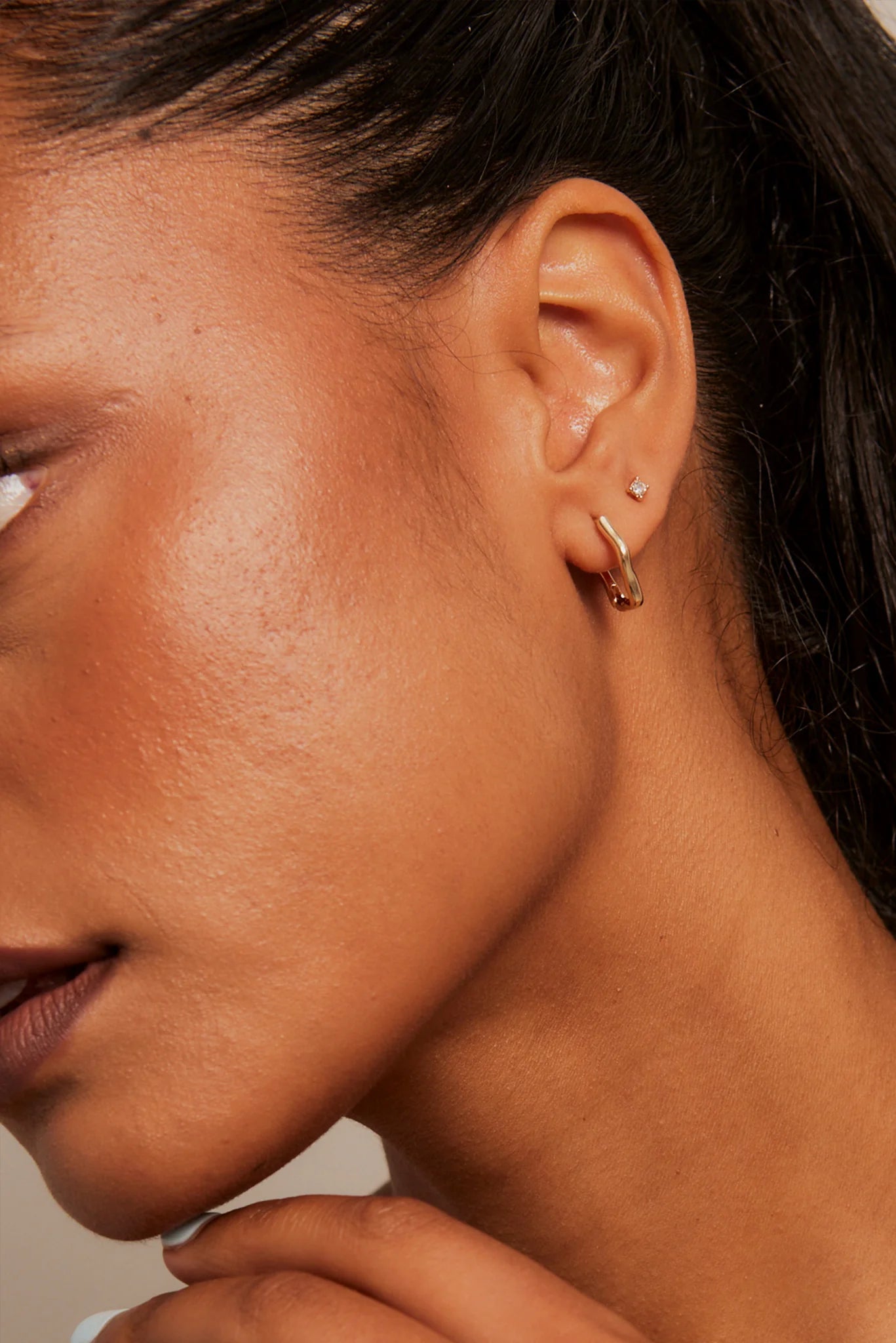 Huggie Stud 4 Sets Gold Earrings