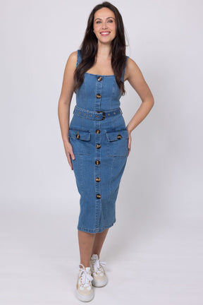MANDY DENIM MIDI DRESS