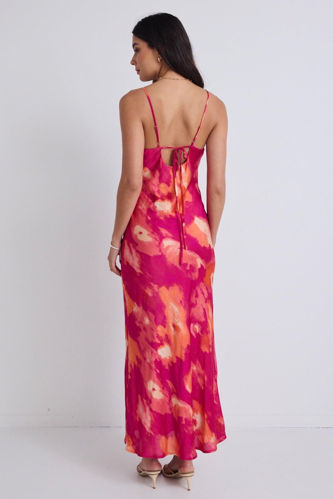 Georgia Mae - Lavish Party Pink Tie Back Slip Dress