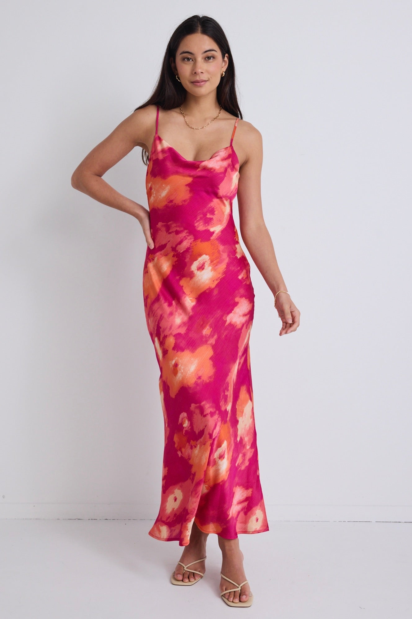 Georgia Mae - Lavish Party Pink Tie Back Slip Dress