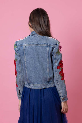 MADDISON BLUE DENIM JACKET ROSE