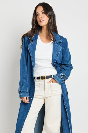 Origin Storm Blue Denim Trench Coat