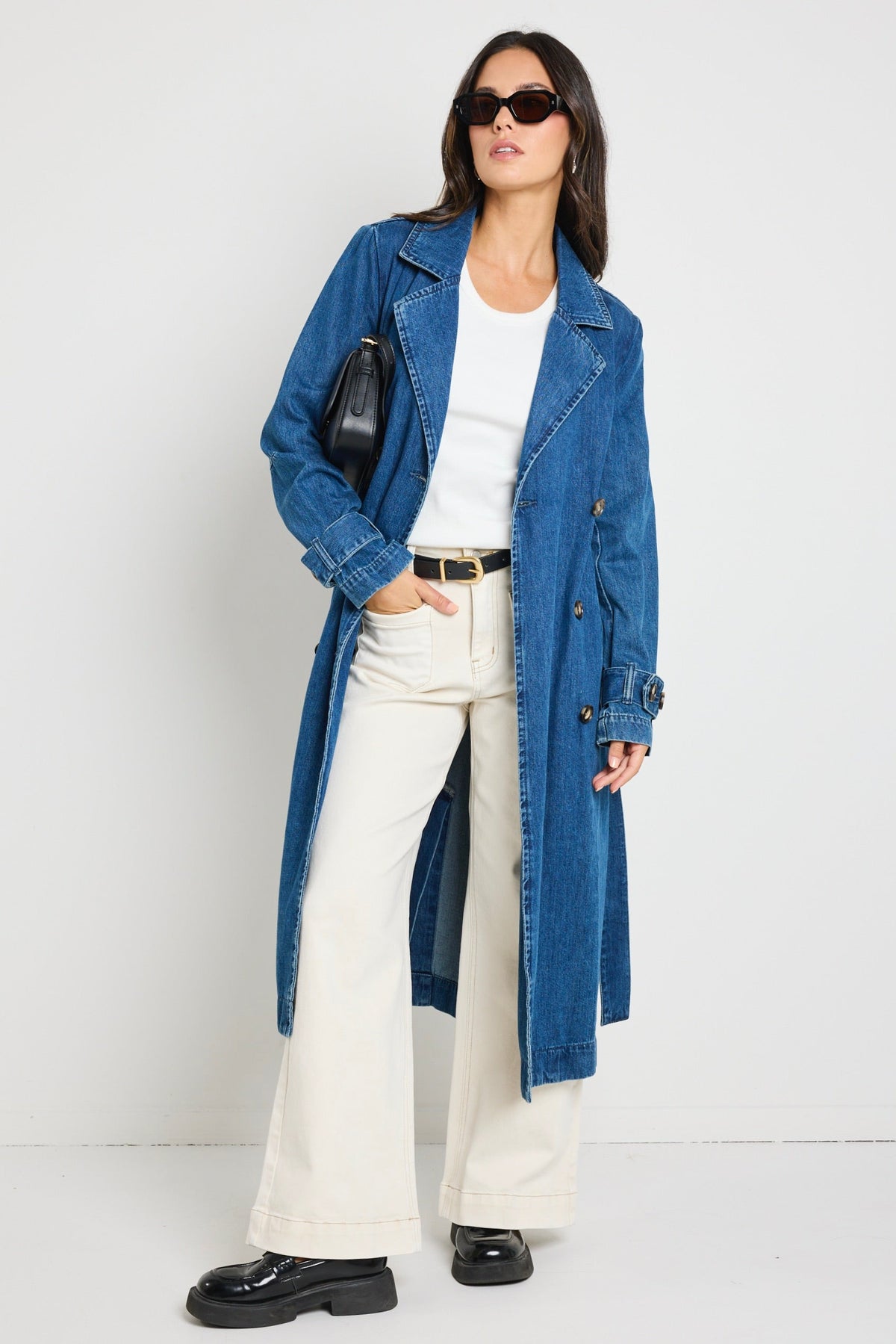 Origin Storm Blue Denim Trench Coat