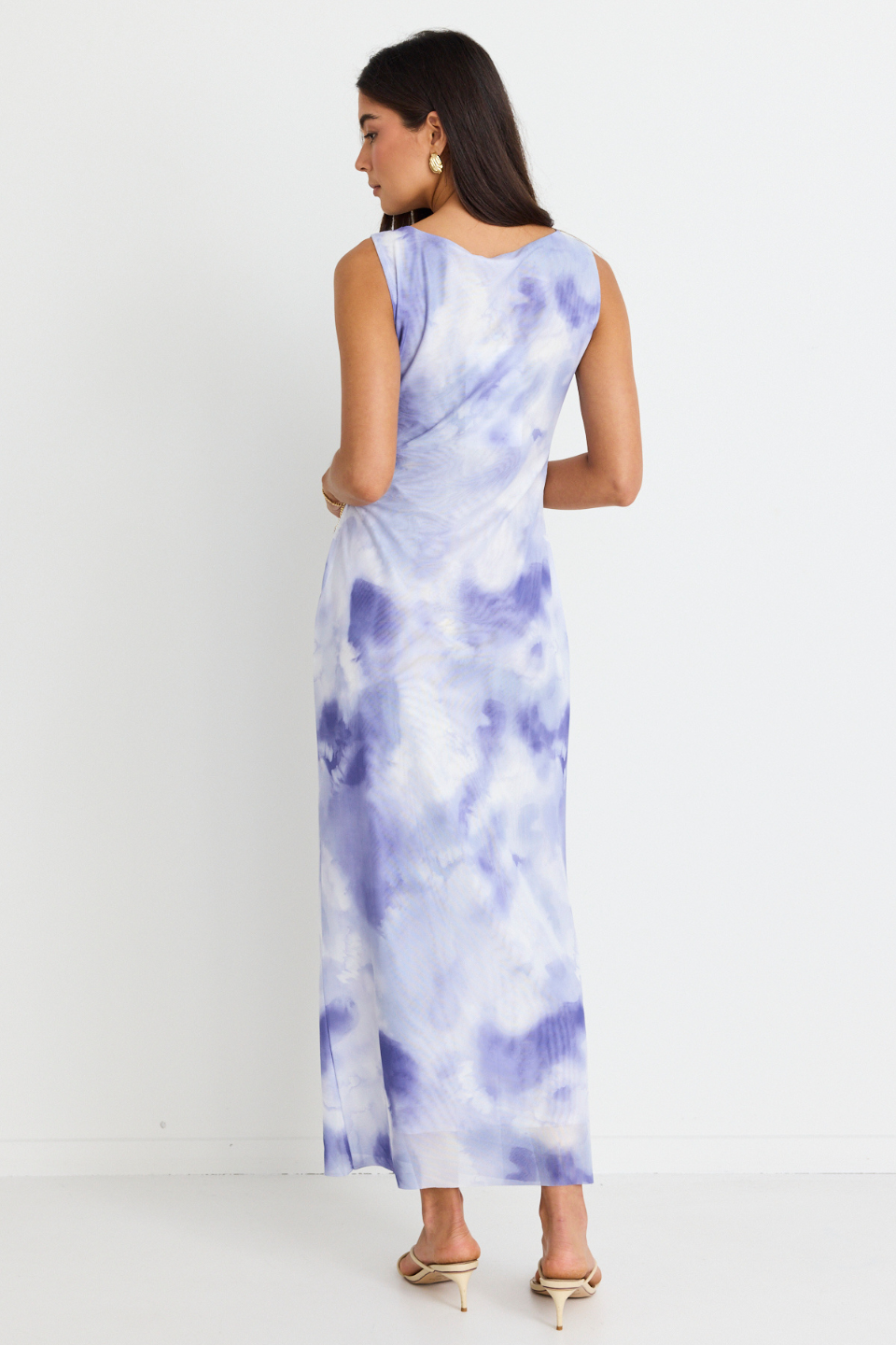 Rebel Lilac Sleeveless Mesh Maxi Dress