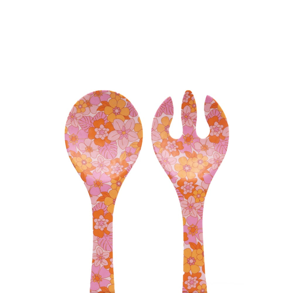 Picnic Retro Floral Salad Servers