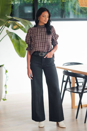 Zoey Black High Rise Wide Leg Jean