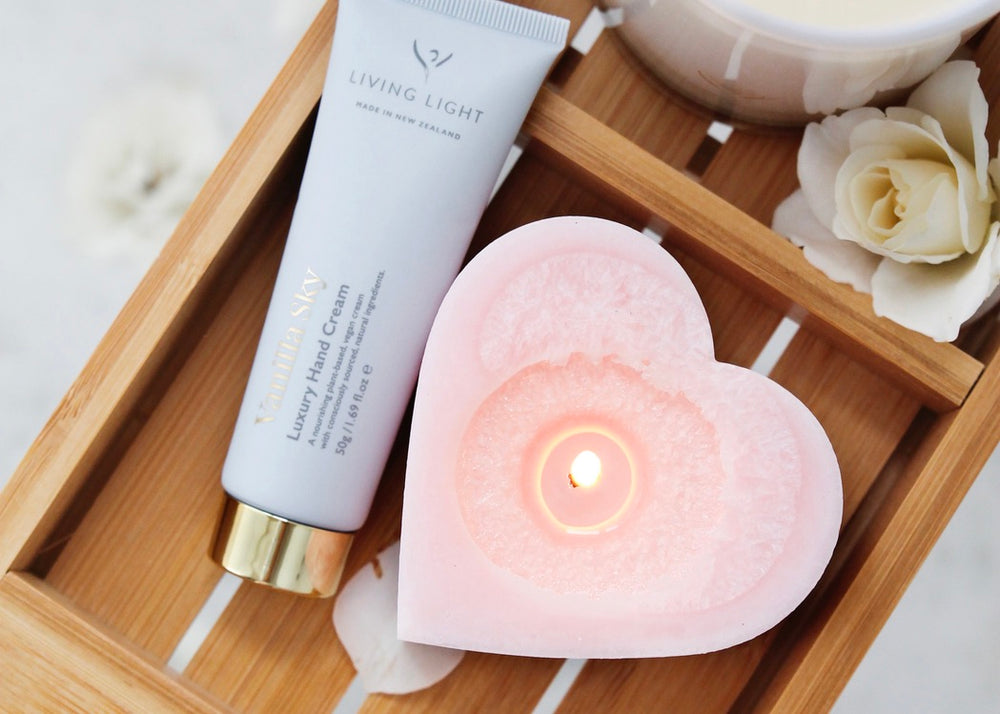 Peony Rose Heart (Blush) Candle