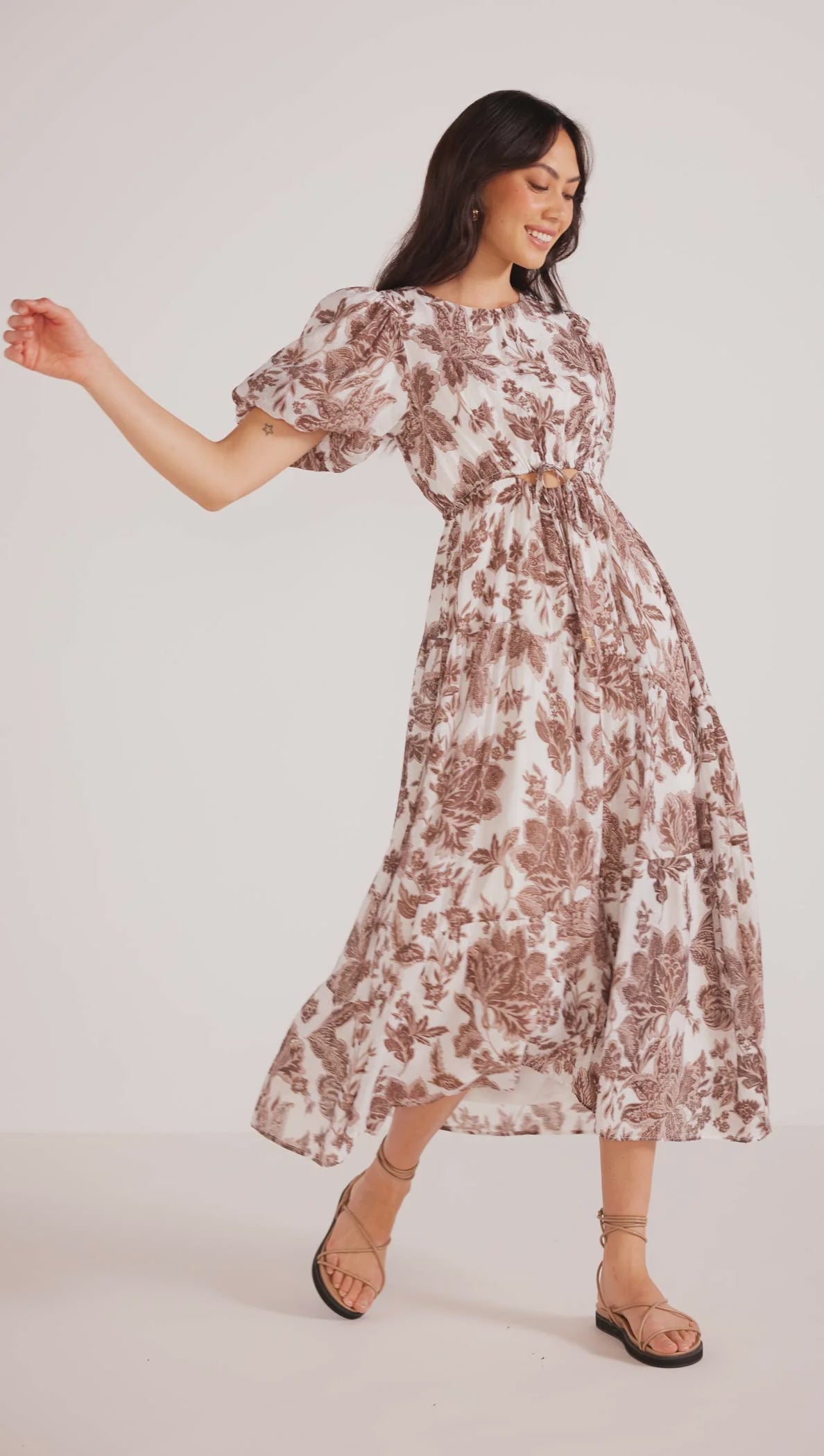 Mink Pink - Vivian Puff Sleeve Midi Dress