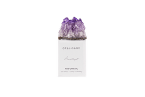 Opal+Sage Amethyst - raw boxed crystal