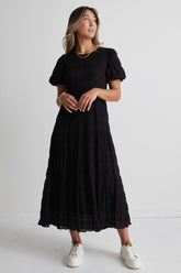 Ivy + Jack - Graceful Black Shirred Cotton