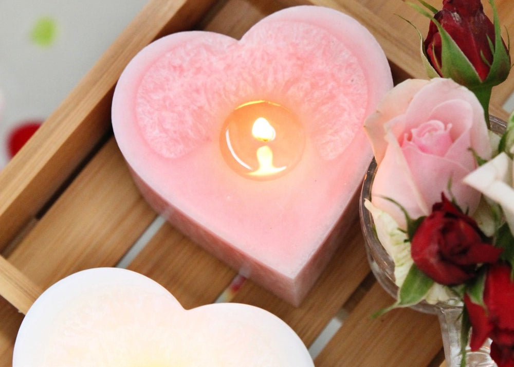 Peony Rose Heart (Blush) Candle