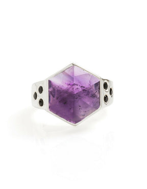 Amethyst & Spinel Silver Ring